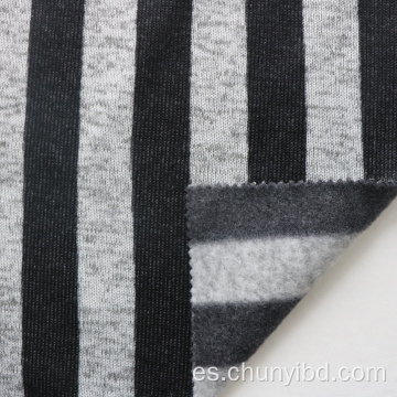 Patrón de franja de poliéster 100% Tinte catiónico de un lado Babez de vellón suelto de tejido cepillado para la capa para el hogar Textil